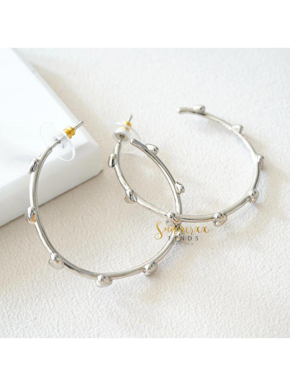 Kendra Scott Haven Heart Hoop Earrings Silver